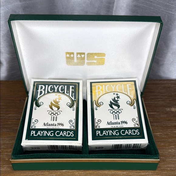 Atlanta 1996 Olympic Games Set of 2 Sealed Playing Cards with Hinged Box - Picture 1 of 15